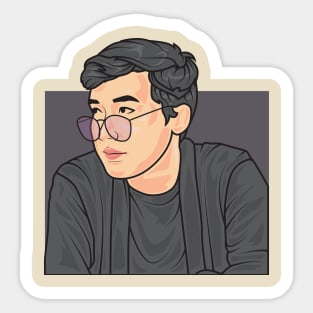 man with glasses Sticker